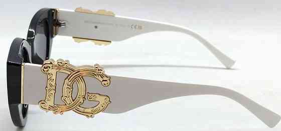 Брендові окуляри жіночі чорно-білі, великі, із золотим логотипом модні. Київ