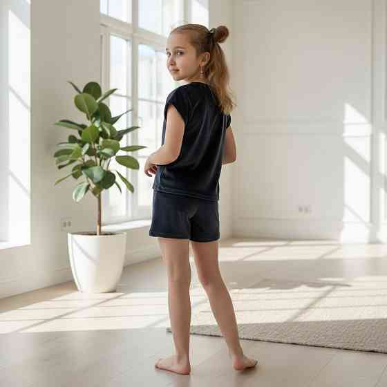 Дитяча піжама з плюш-велюру шорти та футболка Графіт 122-128 Харків