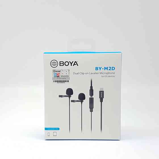 Двойной петличный микрофон для iPhone Boya BY-M2D Киев