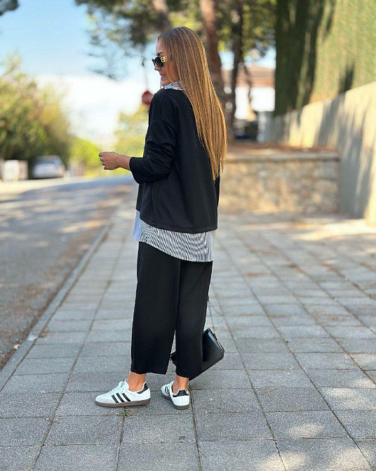 Стильный женский костюм двойка двунитка + котон. Черный, 56/58 Одесса - изображение 7