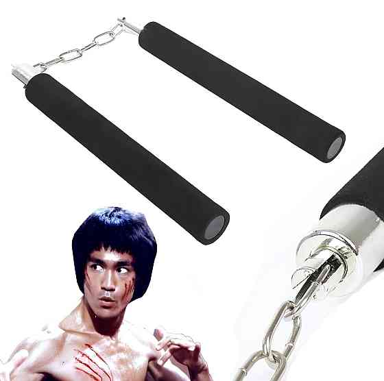 Безопасные нунчаки (нунтяку) RESTEQ для тренировки, детские мягкие, Нунчаки с безопасным покрытием Черные Киев