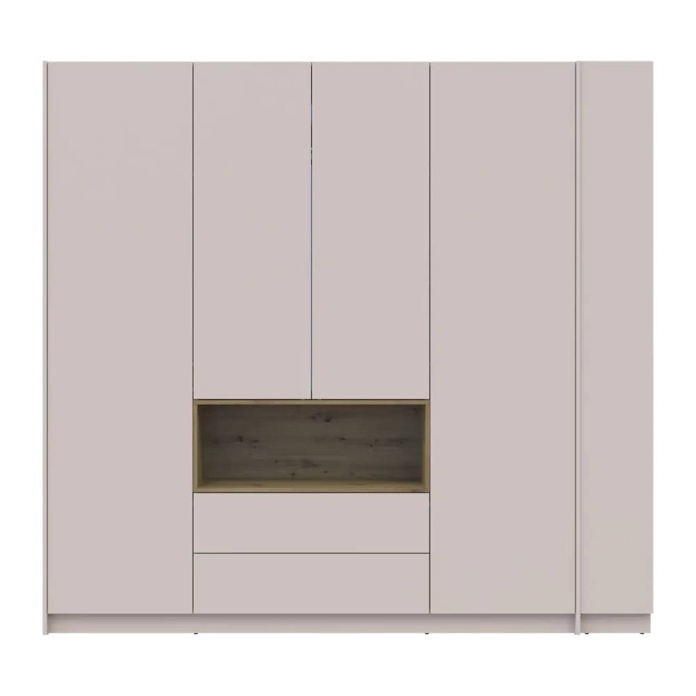 Шафа для одягу з нішою та етажеркою Doros Дейл Кашемір/Дуб Артизан 4 ДСП 234х52х220 DRS-011728 (44900340) Львів - фото 5