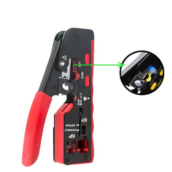 Кримпер інструмент для обтиску і мережевих кабелів зачищення контактів RJ45/RJ12 з функцією різання (6P/8P) CAT6/7 CAT5 / CAT6 Кам'янець-Подільський