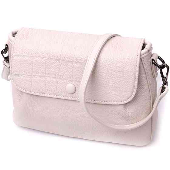 Умопомрачительная женская сумка из натуральной кожи Белая (Vintage) Киев