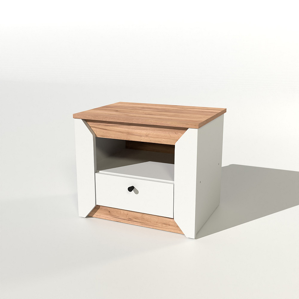 Тумба приліжкова Еверест Нордік-500 Білий + Дуб крафт золотий (DTM-5543) Дніпро - фото 2