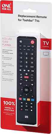 Пульт One For All URC1919 чорний універсальний пульт для телевізора заміна Toshiba LED LCD Plasma 55 кнопок learning інфрачервоний Київ