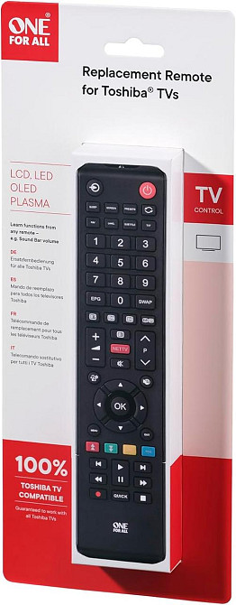 Пульт One For All URC1919 черный универсальный пульт для телевизора замена Toshiba LED LCD Plasma 55 кнопок Киев - изображение 3