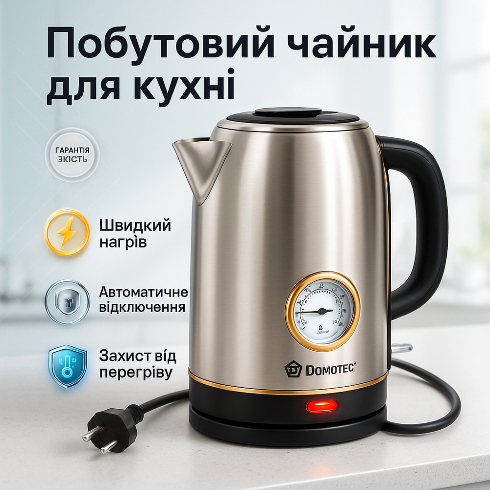 Электрочайник нержавейка, Мощный кухонный чайник, Качественные электрочайник, Чайник дисковый DL-95 Львов - изображение 10