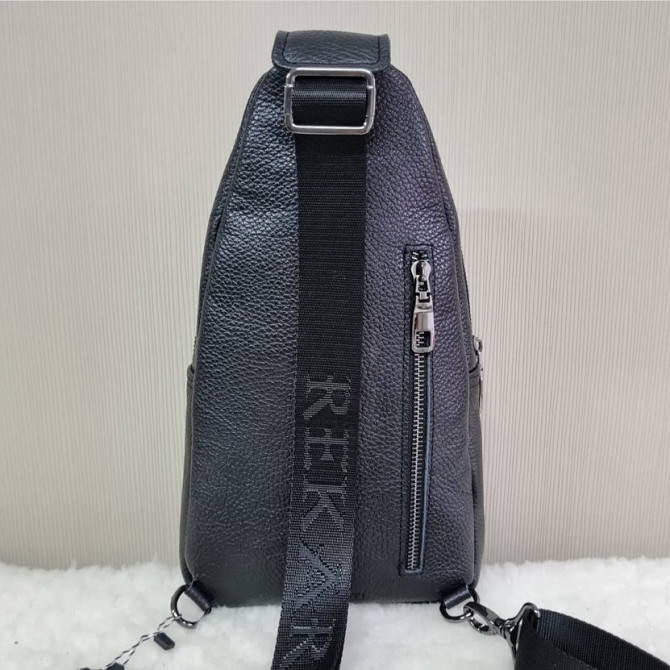 Сумка-слинг мужская черная через плече из натуральной кожи TIDING BAG 68223 Киев - изображение 7