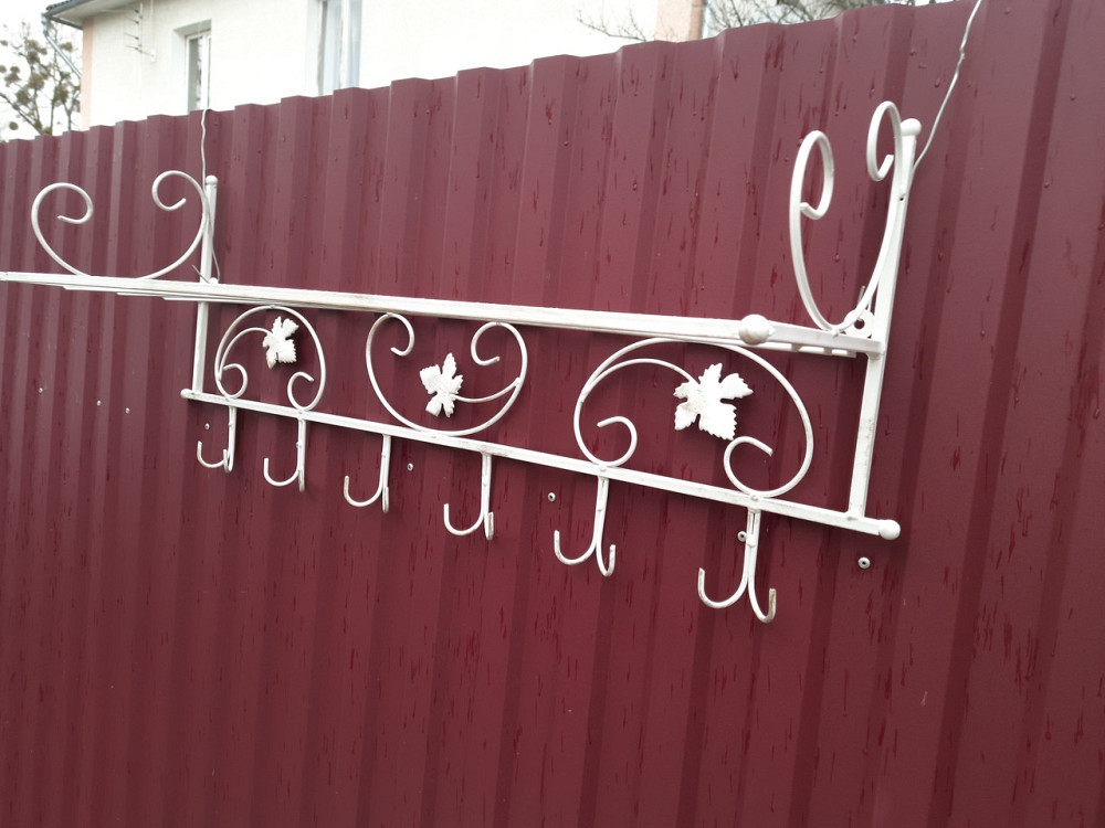 Вішалка кована настінна велика M-082 для одягу Б3913 Бежевий Київ - фото 5