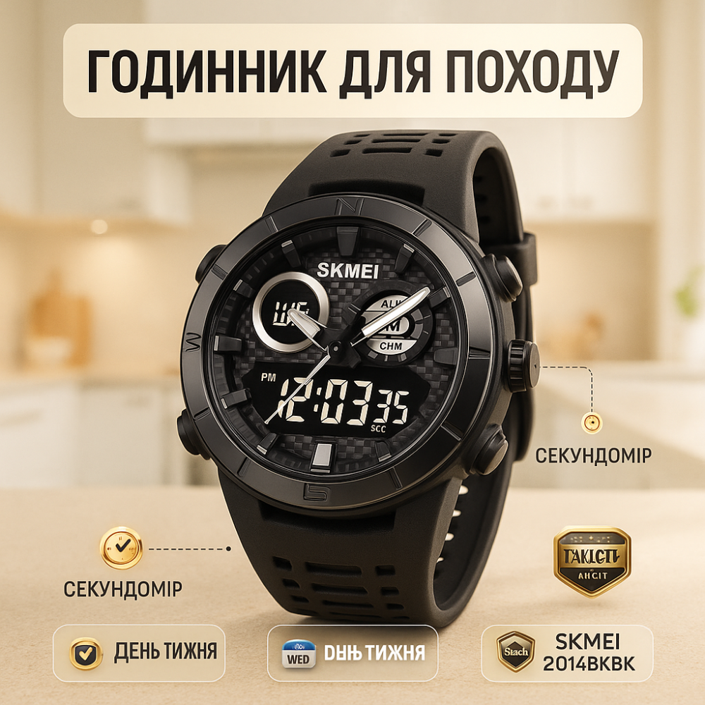 Армійський годинник протиударний SKMEI 2014BKBK, Годинник для кемпінгу з водозахистом XZ-73 Львів - фото 14
