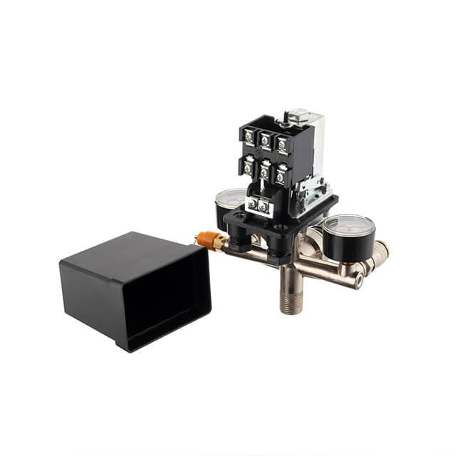 Пресостат 380 В (блок автоматики компресора) в зборі: пресостат, редуктор, 2 манометри, запобіжний клапан, 2 виходи, 10 бар Київ - фото 4