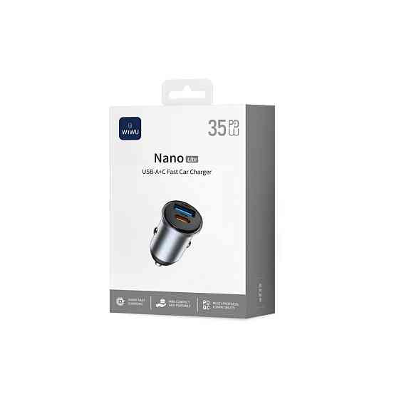 Автомобільний зарядний пристрій WIWU 35W Nano Lite A+C Fast Car Charger Wi-CC030 Gray Одеса