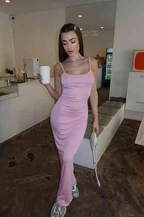 Жіноче елегантне вечірнє довге плаття з еластичної віскози Рожевий, 44/46 Одеса