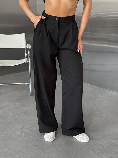 Жіночий класичний брючний костюм-двійка: жилет і штани костюмка Чорний, 42/44 Одеса - фото 6