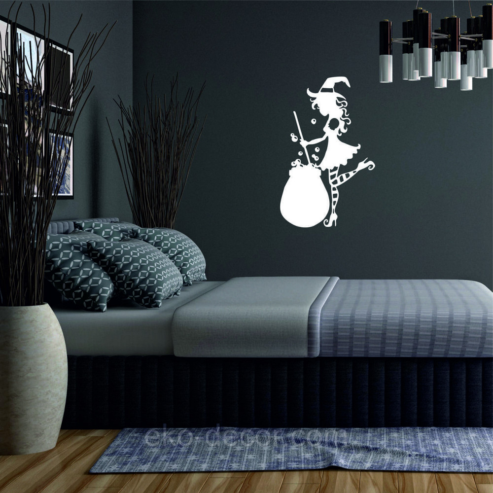 Декоративное настенное 3D Панно «Ведьма», Декор на стену с объемом 50*31 см, Белый Киев - изображение 2