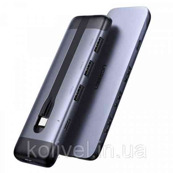 Док-станція USB3.0 Type-C --> HDMI/USB 3.0x3/HDMI/Type-c PD Ugreen CM285 Сіра (70408) Киев