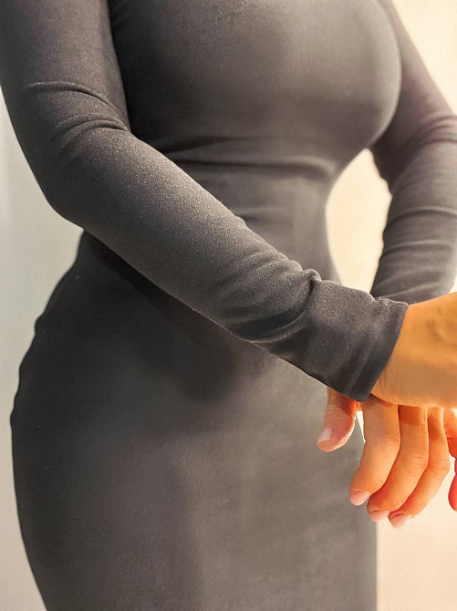 Сукня жіноча Azuri 6542 сілуетна велюр комір стійка чорне, чорний, XS Київ - фото 4