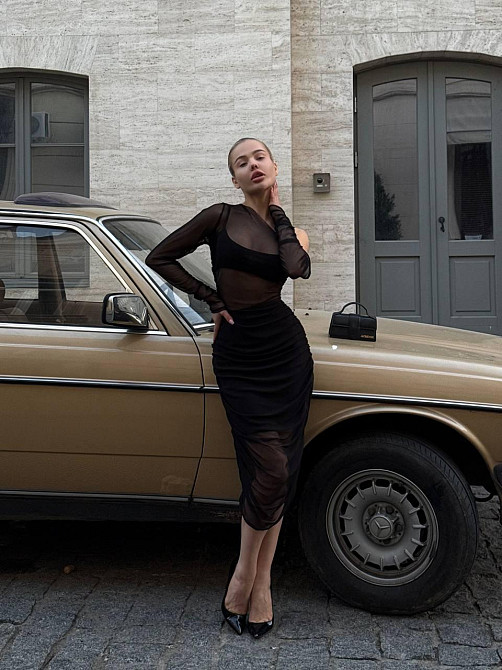 Женское привлекательное облегающее платье трикотаж масло + сетка 44/46 Одесса - изображение 4