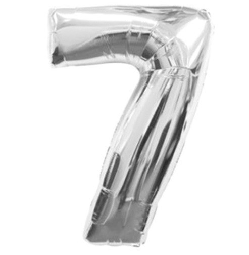 Шарик цифра 7 фольгированная 32 дюйма серебристый Киев - изображение 2