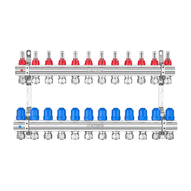 Колекторний блок з витратомірами та євроконусами Koer KR.1210-12 - 1"x12 WAYS (KR5274) Київ - фото 1