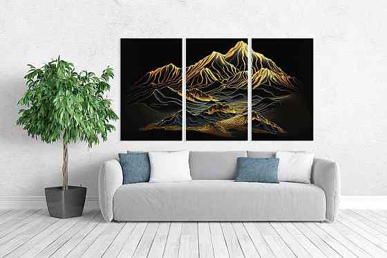 Модульна картина у вітальню/ спальню   Золоті гори      ART-162_3A 100х150 см Київ