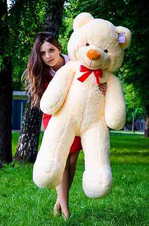 М'яка  іграшка подарунок на 8 березня плюшевий ведмедик,  плюшевий ведмедик Рафаель 140 см Персиковий Тернопіль