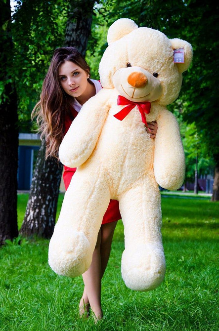 М'яка  іграшка подарунок на 8 березня плюшевий ведмедик,  плюшевий ведмедик Рафаель 140 см Персиковий Тернопіль - фото 4