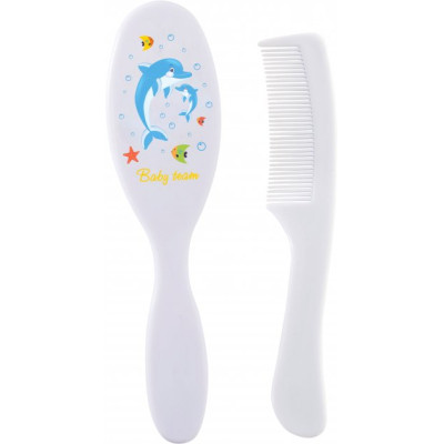 Набір для догляду за дитиною Baby Team гребінець і щітка Білий (7105_білий) Вінниця - фото 2