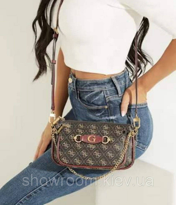 Жіноча сумочка з органайзером на плече Guess (865470) сіра Київ - фото 7