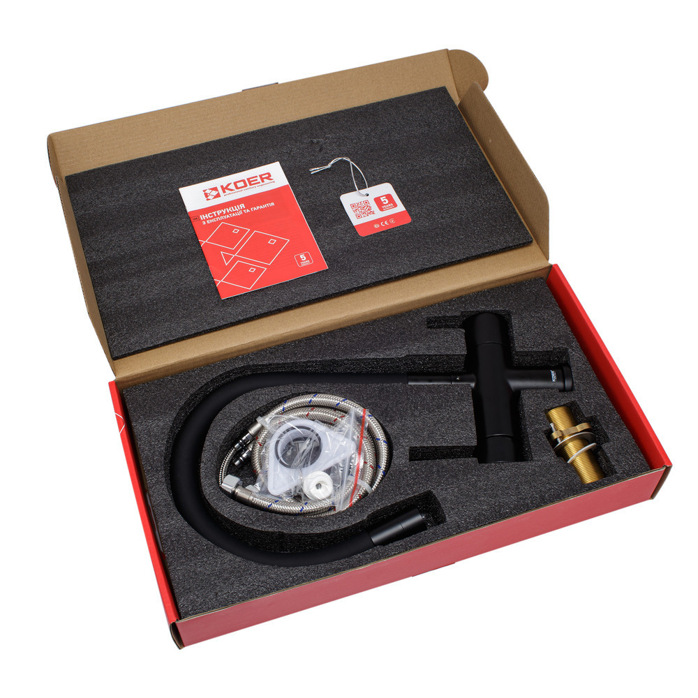 Кухонный смеситель KOER KB-72002-05 с силиконовым изливом и выходом для питьевой воды (KR3384) Харьков - изображение 4