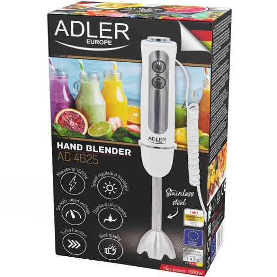 Блендер Adler AD 4625 white ручний/ 1500Вт/ 5 швидк./ без чаші/ Turbo/ білий Вінниця