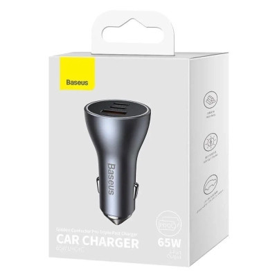 Зарядний пристрій Baseus 1xUSB + 2xUSB-C 65W Golden Contactor Pro dark gray (CGJP010013) Вінниця - фото 7