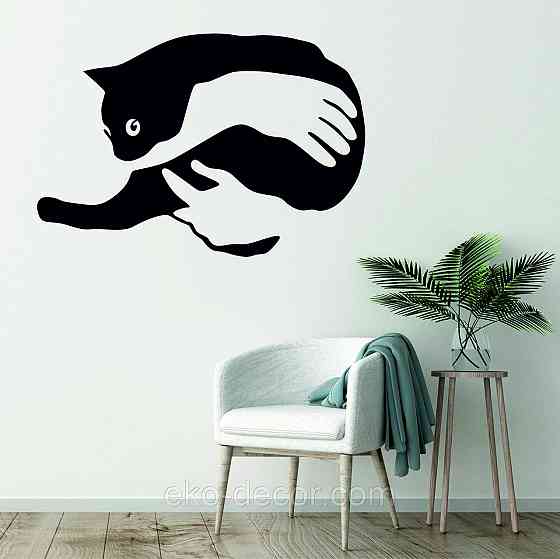 Декоративне настінне Панно «Кіт-руки» Декор на стіну Київ