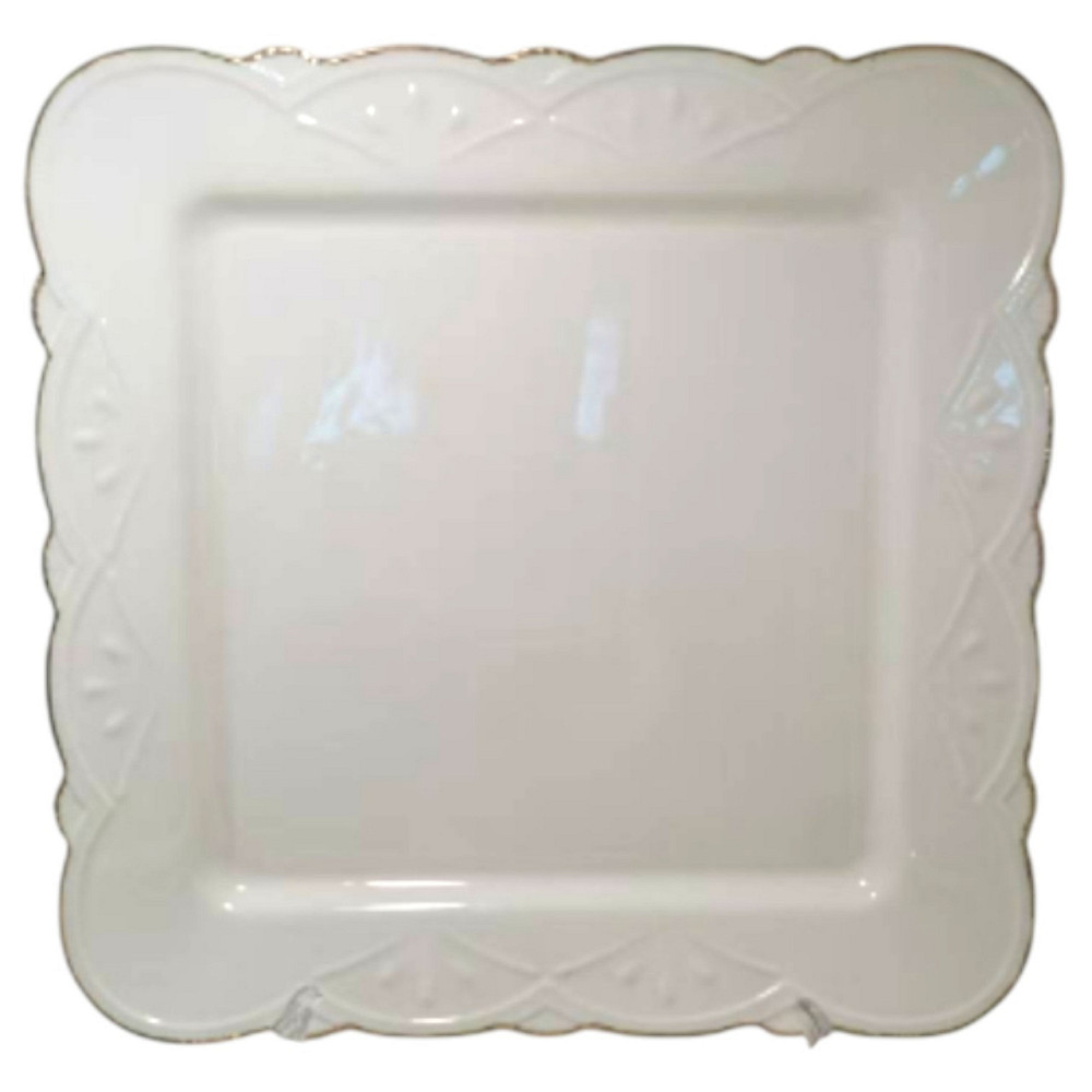 Yiwu Тарілка квадратна 25 (см) порцелянове плоске сервірувальне блюдо для подавання horeca Біли Коломия - фото 1