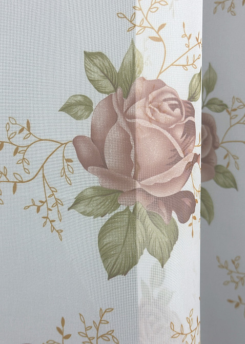Тюль VR-Textil 1808т Шифон с принтом Белый с пудровым 300х270 см (40-643) Киев - изображение 7