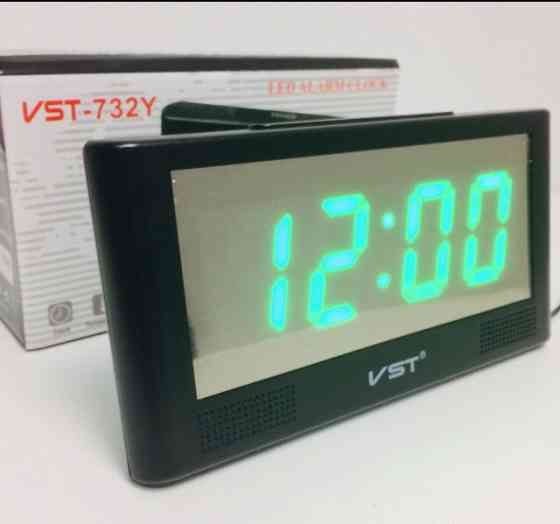 Настільний годинник від мережі +батарейка VST-732 Y/ 7005 (60 шт./яск) Київ