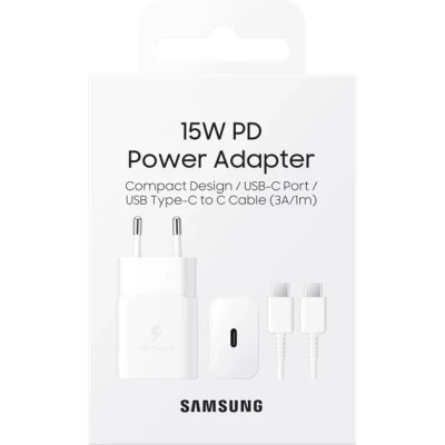 Зарядное устройство Samsung USB-С 15W White + Cable USB-C 1m (EP-T1510XWEGEU) Винница - изображение 5