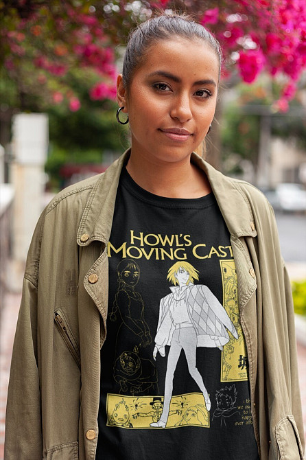 Футболка чоловіча з аніме принтом Ховл Сопхіе Ховл С оверсайз (S/M/L) Чорний AnimeJ0301 Дніпро - фото 9