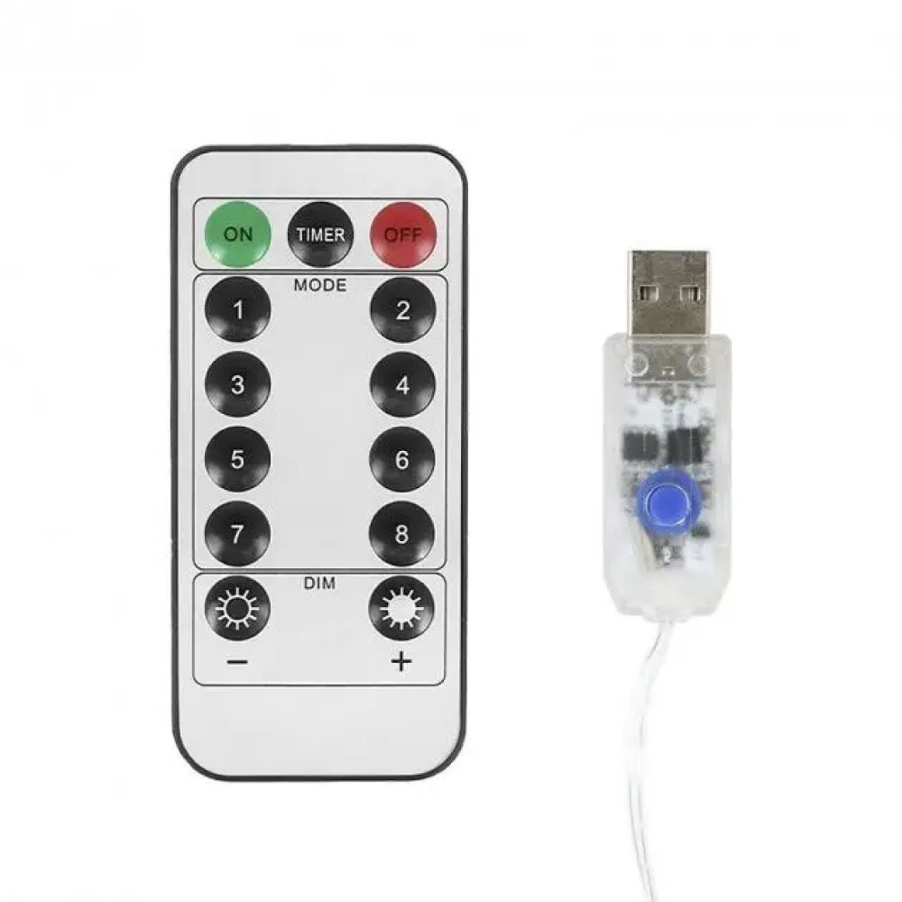 Гірлянда Штора Водоспад,від USB,3x2м,з пультом,Біле світло SBR Київ - фото 4