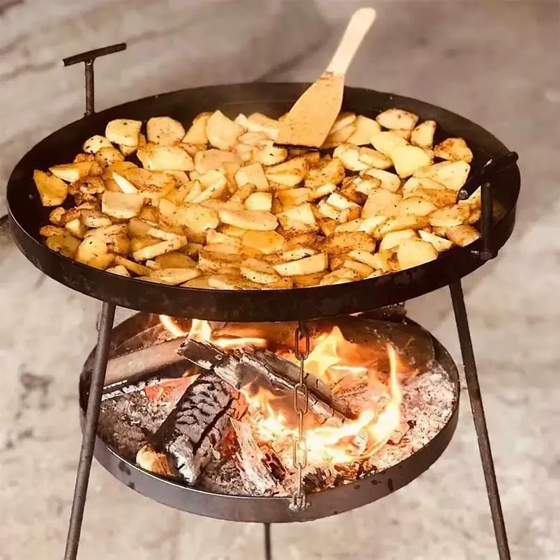 Сковорода + подставка для разведения огня С КРЫШКОЙ 50 СМ (саж) на ножках 100 СМ не разборные СЗК-01 Киев - изображение 5