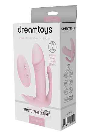 Трехточечный вибростимулятор Dream Тoys Еssentials с пультом управления, розовый Sex Aura Киев