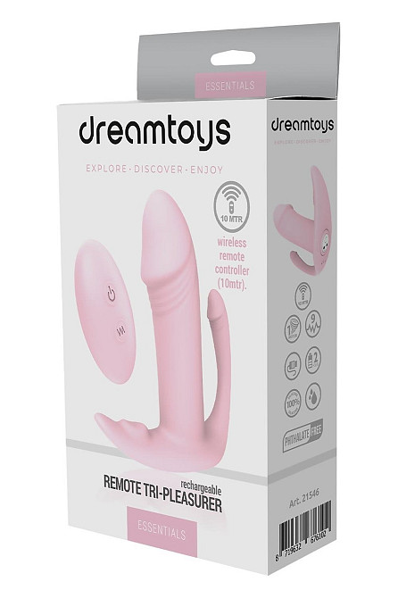 Трехточечный вибростимулятор Dream Тoys Еssentials с пультом управления, розовый Sex Aura Киев - изображение 6