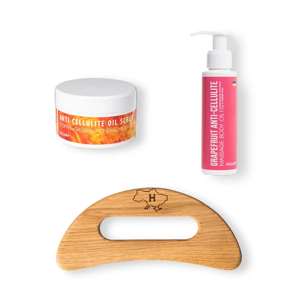 Шкребок гуаша для тіла дерев‘яний + Розігрівальний антицелюлітний догляд Київ - фото 1