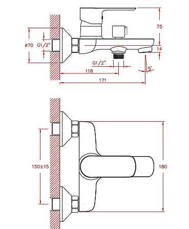 Змішувач для ванни Haiba ASIO 009   ( HB0866 ) 24591 Харків