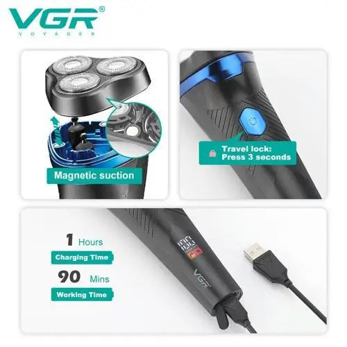 Електронна бритва для бороди VGR V-314, Хороші електричні бритви для гоління, Хороша бритва портативна AE-82 Львів - фото 13