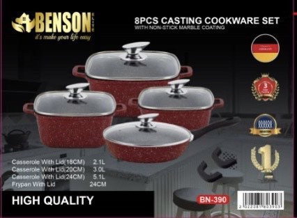 Набор квадратных кастрюль 8 пр BN-390 (2) Одесса - изображение 1