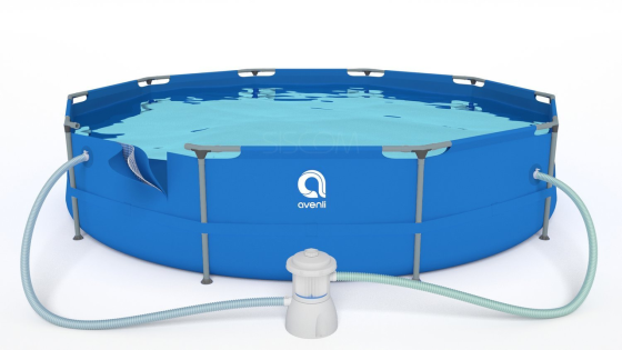 Круглый каркасный бассейн Avenli (305 x 76 см) для взрослых и детей, комплектация 19в1, Синий Киев