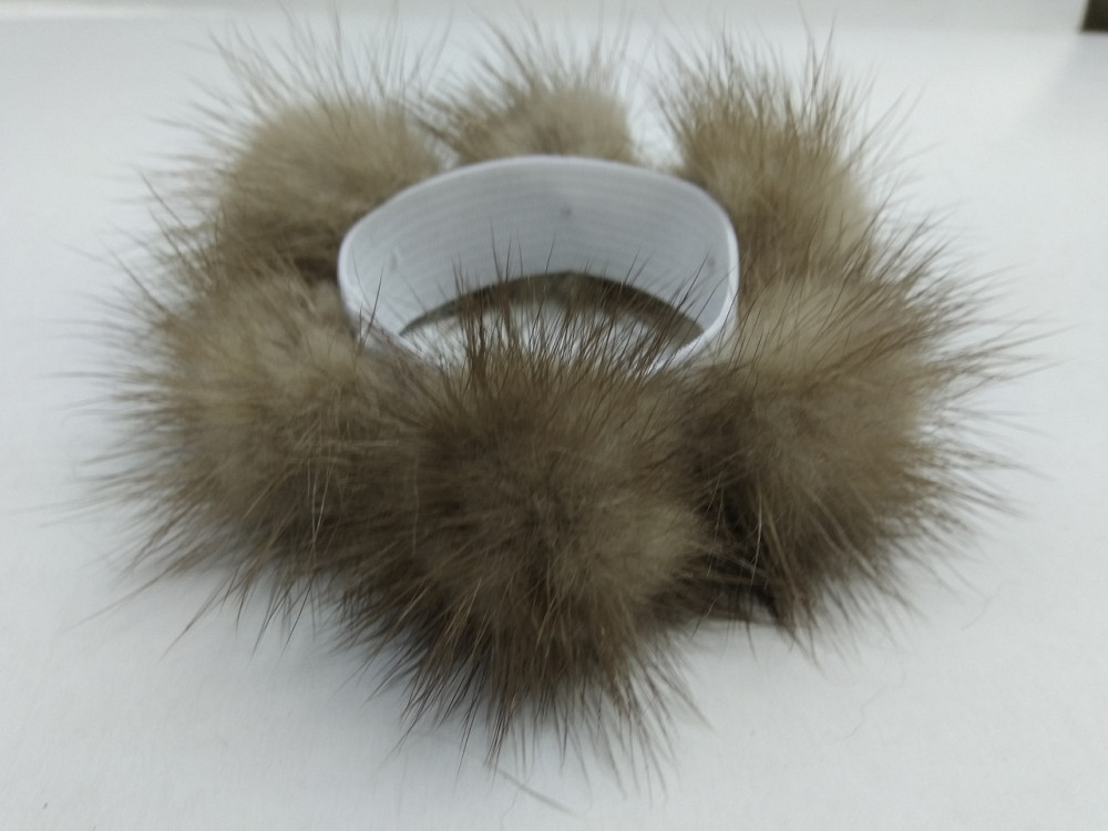 Резинка меховая норковая на волосы на гульку Серый Харьков - изображение 1