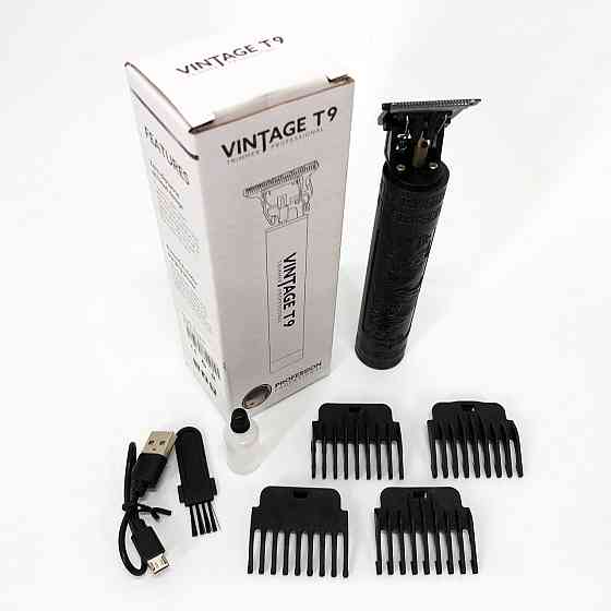 Машинка для стрижки волосся Vintage T9-2 BLACK AV-462 4 насадки Київ